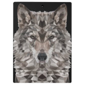 Gray Wolf Geometric Portret Klembord (Achterkant)