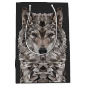 Gray Wolf Geometric Portret Medium Cadeauzakje (Voorkant)