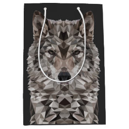 Gray Wolf Geometric Portret Medium Cadeauzakje