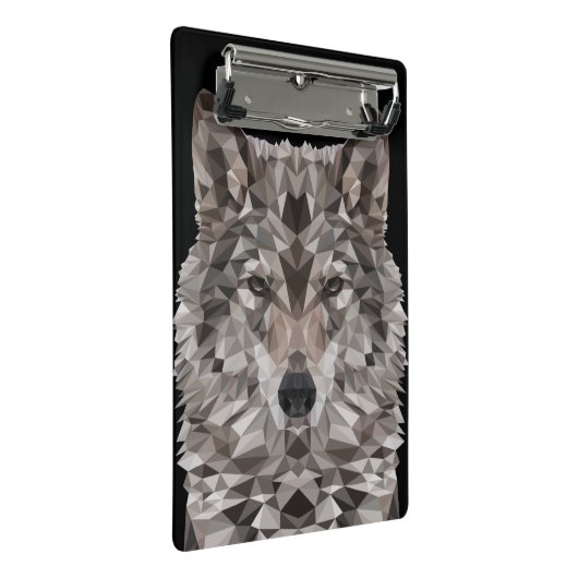Gray Wolf Geometric Portret Mini Klembord (Schuin)