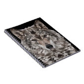 Gray Wolf Geometric Portret Notitieboek (Rechterzijde)