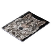 Gray Wolf Geometric Portret Notitieboek (Linkerzijde)