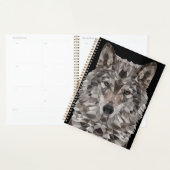 Gray Wolf Geometric Portret Planner (Display)