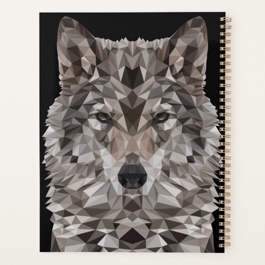Gray Wolf Geometric Portret Planner (Achterkant)