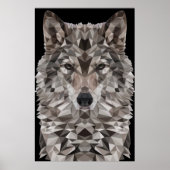 Gray Wolf Geometric Portret Poster (Voorkant)