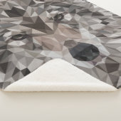 Gray Wolf Geometric Portret Sherpa Deken (3/4)