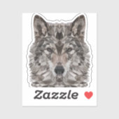 Gray Wolf Geometric Portret Sticker (Vel)