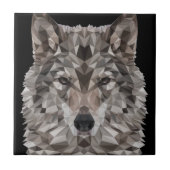 Gray Wolf Geometric Portret Tegeltje (Voorkant)