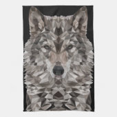 Gray Wolf Geometric Portret Theedoek (Verticaal)