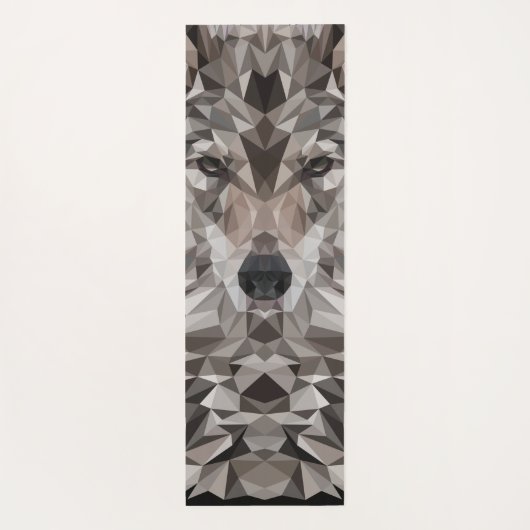 Gray Wolf Geometric Portret Yogamat (Achterkant)