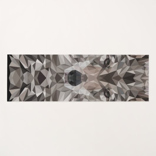 Gray Wolf Geometric Portret Yogamat (Voorkant (horizontaal))