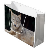 Gray Wolf Gift Bag Large Cadeautasje (Voorkant Gekanteld)
