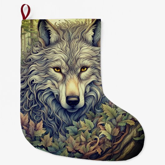 Gray Wolf Grote Kerstsok (Voorkant)