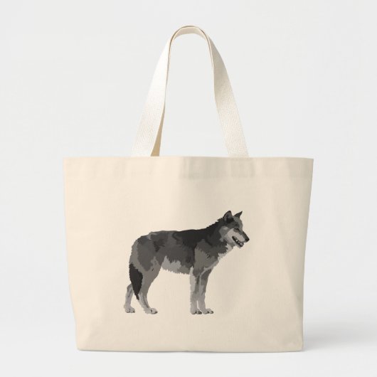 Gray Wolf Grote Tote Bag (Voorkant)