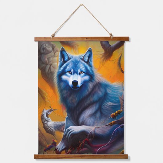 Gray Wolf Hangend Wandkleed (Voorkant)