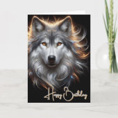 Gray Wolf Happy Birthday Card Kaart (Voorkant)