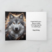 Gray Wolf Happy Birthday Card Kaart (Binnen)