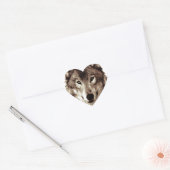 Gray Wolf Hart Sticker (Envelop)