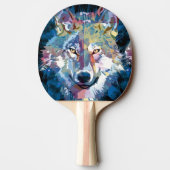 Gray Wolf Head - Wolf Tafeltennisbatje (Achterkant)