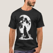 Gray Wolf Howling at Moon T-shirt (Voorkant)