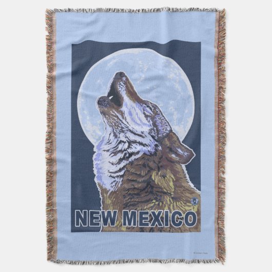 Gray Wolf Howling New Mexico Deken (Voorkant Verticaal)