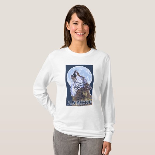 Gray Wolf Howling New Mexico T-shirt (Voorkant volledig)