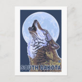 Gray Wolf Howling South Dakota Briefkaart (Voorkant)