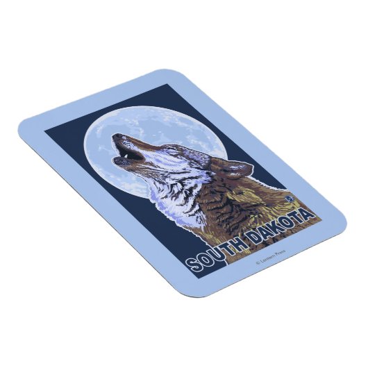 Gray Wolf Howling South Dakota Magneet (Rechterzijde)