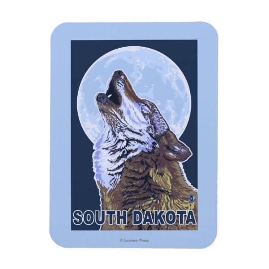 Gray Wolf Howling South Dakota Magneet (Verticaal)