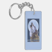Gray Wolf Howling South Dakota Sleutelhanger (Voorkant Links)