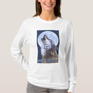 Gray Wolf Howling South Dakota T-shirt