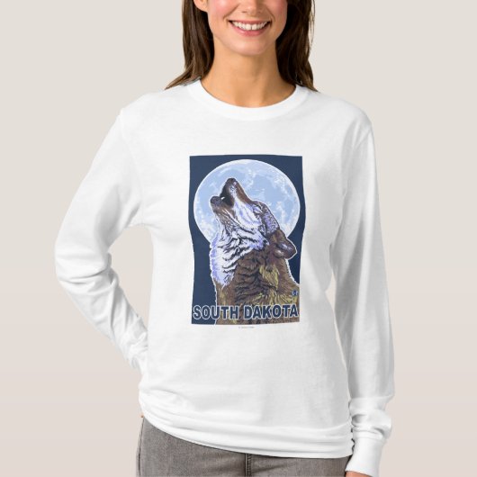 Gray Wolf Howling South Dakota T-shirt (Voorkant)