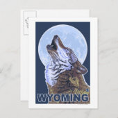 Gray Wolf Howling Wyoming Briefkaart (Voorkant / Achterkant)