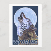 Gray Wolf Howling Wyoming Briefkaart (Voorkant)