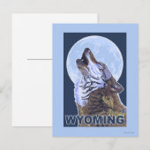Gray Wolf Howling Wyoming Briefkaart (Voorkant / Achterkant)