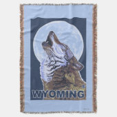 Gray Wolf Howling Wyoming Deken (Voorkant Verticaal)