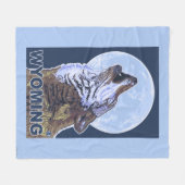 Gray Wolf Howling Wyoming Fleece Deken (Voorkant (Horizontaal))
