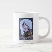 Gray Wolf Howling Wyoming Grote Koffiekop (Rechts)