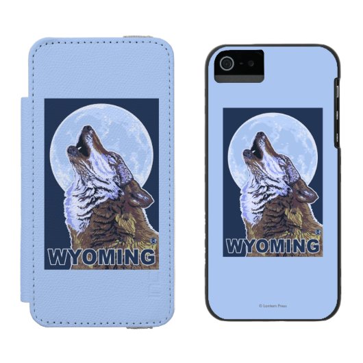 Gray Wolf Howling Wyoming Incipio iPhone Portemonnee Hoesje (Naast elkaar)