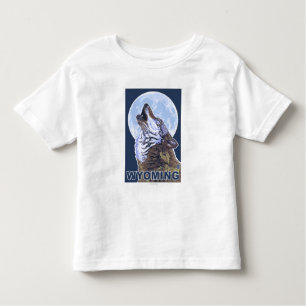 Gray Wolf Howling Wyoming Kinder Shirts