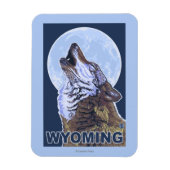 Gray Wolf Howling Wyoming Magneet (Verticaal)