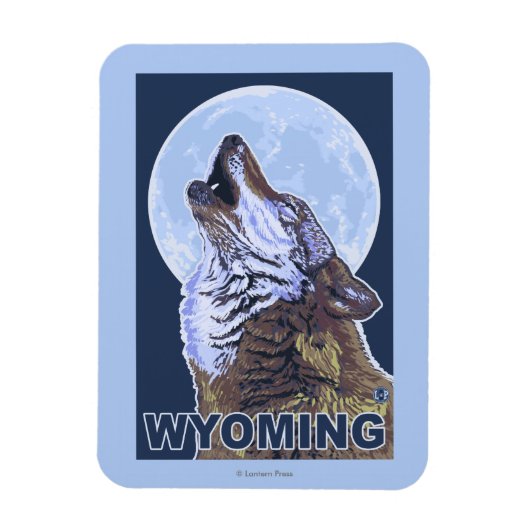 Gray Wolf Howling Wyoming Magneet (Verticaal)