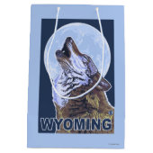 Gray Wolf Howling Wyoming Medium Cadeauzakje (Achterkant)
