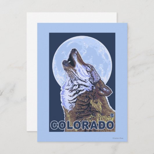 Gray Wolf HowlingColorado Briefkaart (Voorkant / Achterkant)
