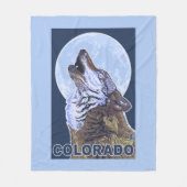 Gray Wolf HowlingColorado Fleece Deken (Voorkant)