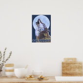 Gray Wolf HowlingColorado Poster (Keuken)