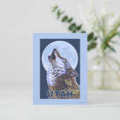 Gray Wolf HowlingUtah Briefkaart (Staand voorkant)