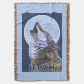 Gray Wolf HowlingUtah Deken (Voorkant Verticaal)