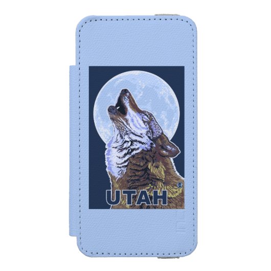 Gray Wolf HowlingUtah Incipio iPhone Portemonnee Hoesje (Voorkant Agenda)