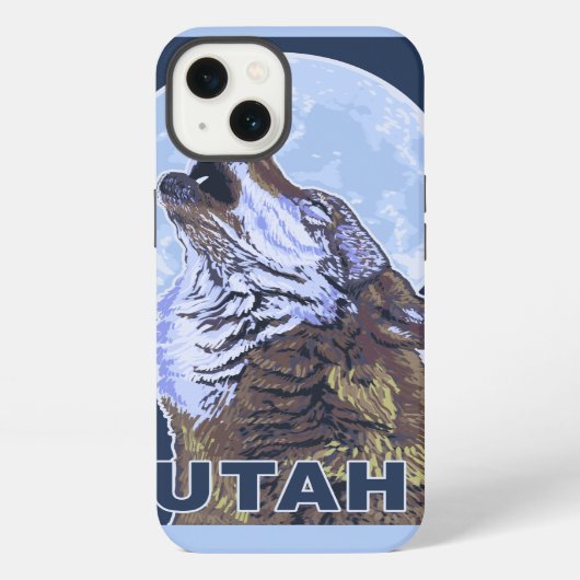 Gray Wolf HowlingUtah iPhone Hoesje (Achterkant)